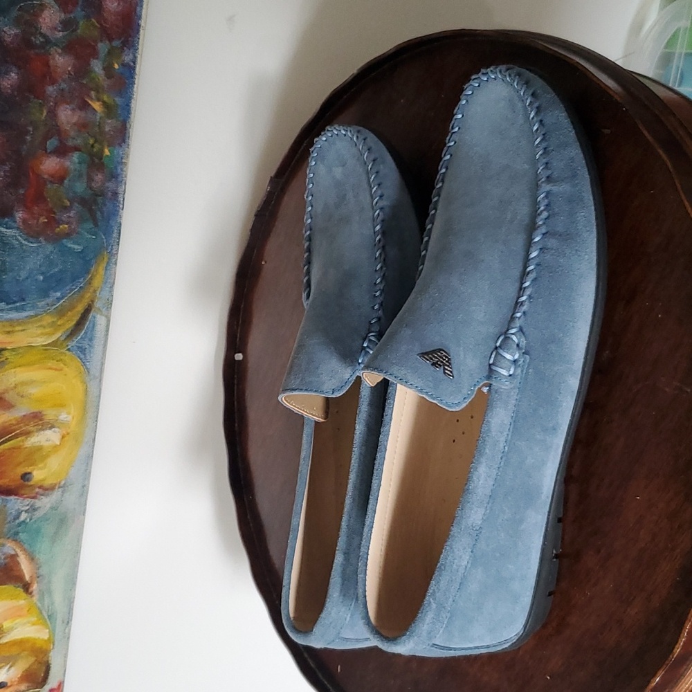 Armani blue suede loafers Brand New without Tags Mens size 44 💙